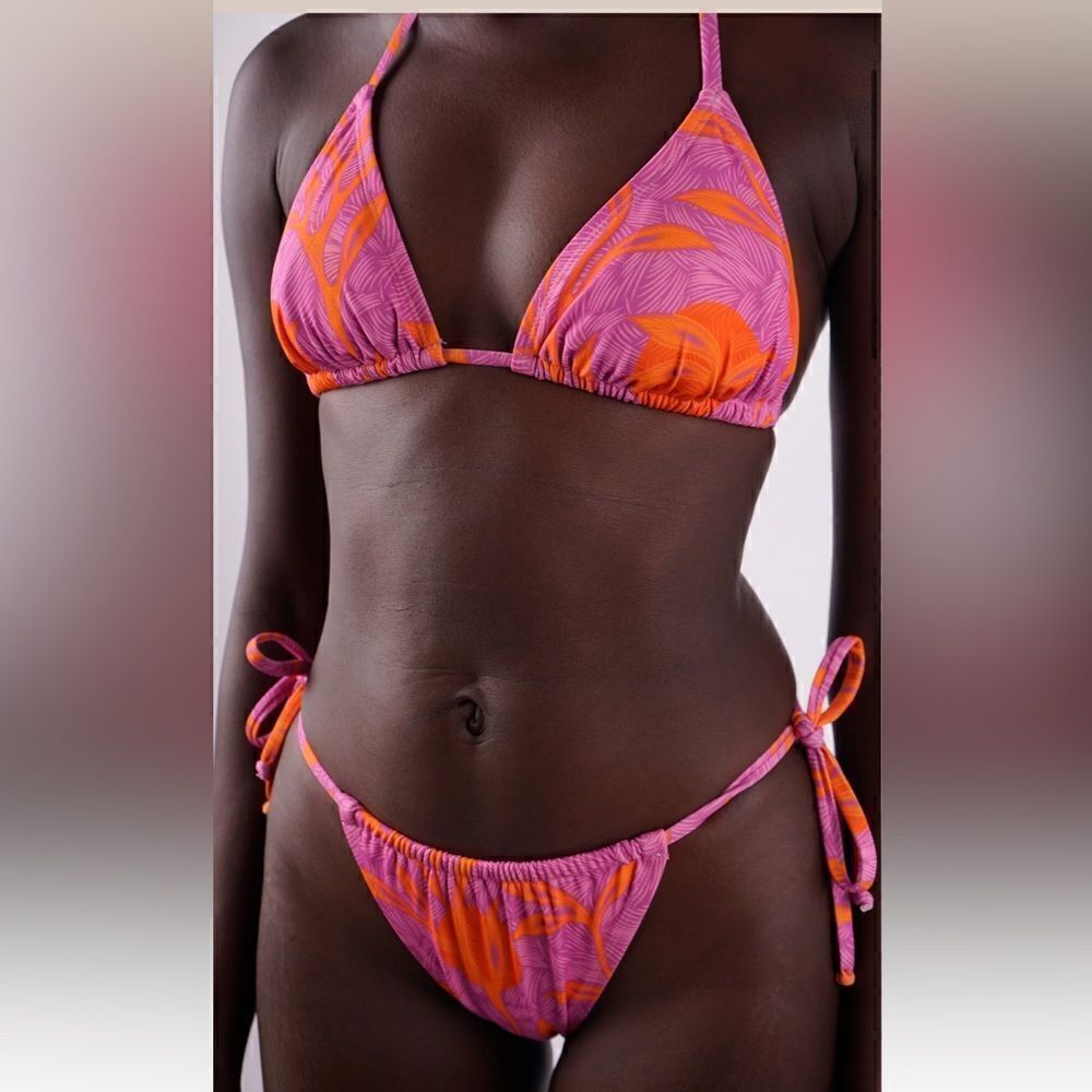 NWOT Liberty & Justice The Miata Bikini Top and Bottom in Grotto Pink Sz S - Picture 4 of 16
